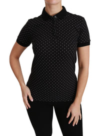Thumbnail for Elegant Black Dotted Polo Shirt