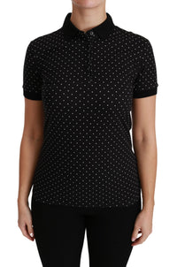 Thumbnail for Elegant Black Dotted Polo Shirt