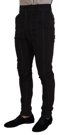 Thumbnail for Elegant Black Striped Chino Pants