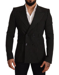 Thumbnail for Elegant Striped Wool Blazer with Silk Lining