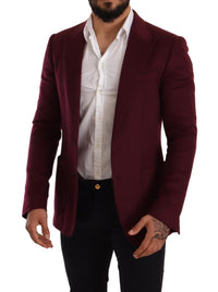 Thumbnail for Elegant Maroon Bordeaux Cashmere Blazer