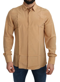 Thumbnail for Elegant Yellow Silk Men's Formal Shirt