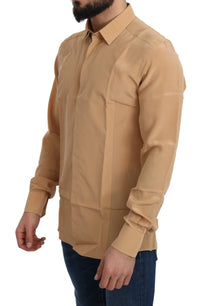Thumbnail for Elegant Yellow Silk Men's Formal Shirt