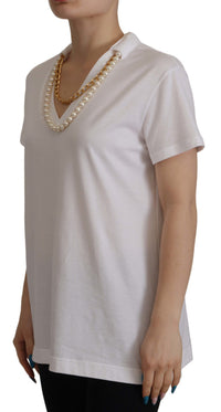 Thumbnail for Stunning V-Neckline Logo Embellished Tee