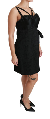 Thumbnail for Elegant Black Jacquard Sheath Dress