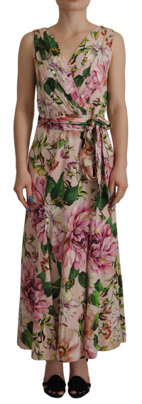 Thumbnail for Elegant Floral Silk Wrap Dress
