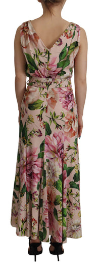 Thumbnail for Elegant Floral Silk Wrap Dress