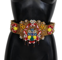Thumbnail for Gold-Tone Floral Crystal Waist Belt