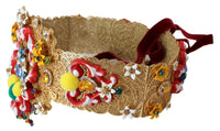 Thumbnail for Gold-Tone Floral Crystal Waist Belt