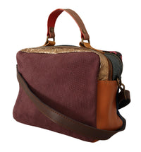 Thumbnail for Multicolor Leather Shoulder Bag with Gold Details