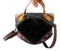 Thumbnail for Multicolor Leather Shoulder Bag with Gold Details