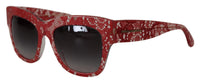 Thumbnail for Elegant Lace-Infused Red Sunglasses