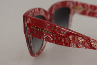 Thumbnail for Elegant Lace-Infused Red Sunglasses