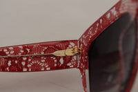 Thumbnail for Elegant Lace-Infused Red Sunglasses