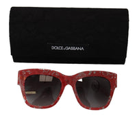 Thumbnail for Elegant Lace-Infused Red Sunglasses