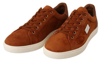 Thumbnail for Light Brown Suede Leather Low Tops Sneakers