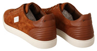 Thumbnail for Light Brown Suede Leather Low Tops Sneakers