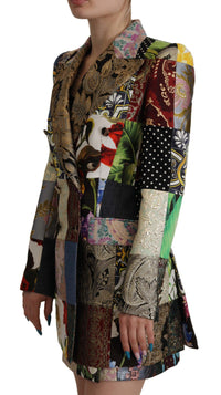 Thumbnail for Elegant Multicolor Patchwork Blazer Jacket