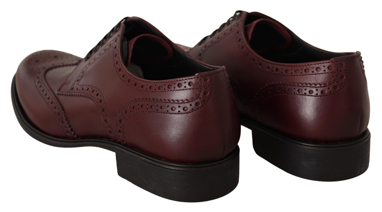 Elegant Bordeaux Leather Derby Shoes