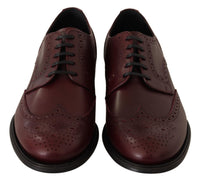 Thumbnail for Elegant Bordeaux Leather Derby Shoes