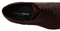 Thumbnail for Elegant Bordeaux Leather Derby Shoes