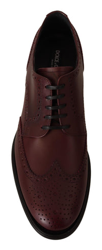 Thumbnail for Elegant Bordeaux Leather Derby Shoes