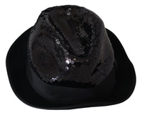 Thumbnail for Elegant Black Sequin Fedora Hat