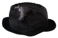 Thumbnail for Elegant Black Sequin Fedora Hat