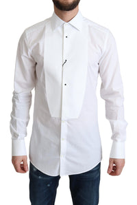 Thumbnail for Elegant White Cotton Bib Dress Shirt