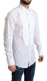 Thumbnail for Elegant White Cotton Bib Dress Shirt