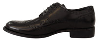 Thumbnail for Black Leather Oxford Wingtip Formal Shoes