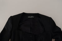 Thumbnail for Sleek Black Snap Jacket with Silk Lining