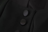 Thumbnail for Sleek Black Snap Jacket with Silk Lining