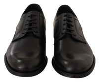 Thumbnail for Black Leather Lace Up Mens Formal Derby Shoes