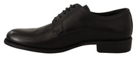 Thumbnail for Black Leather Lace Up Mens Formal Derby Shoes