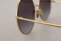 Thumbnail for Elegant Black Gold Gradient Sunglasses