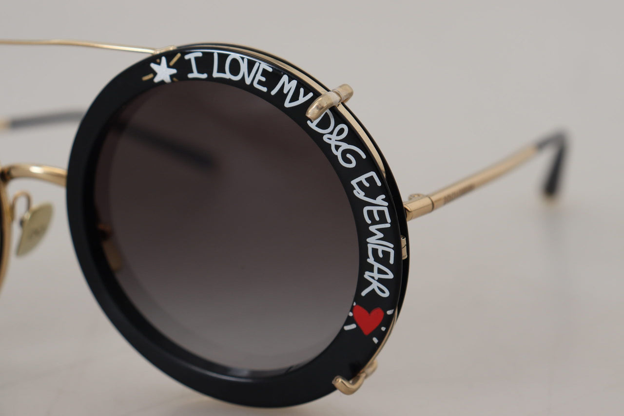 Elegant Black Gold Gradient Sunglasses