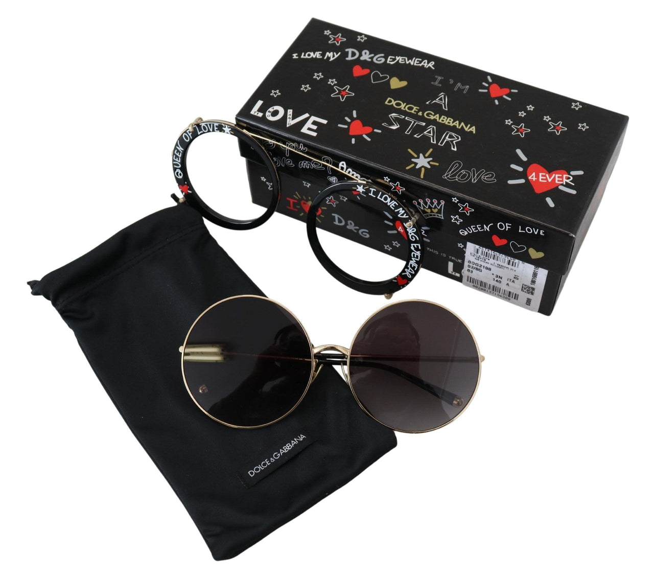 Elegant Black Gold Gradient Sunglasses