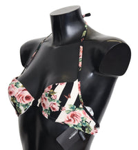 Thumbnail for Elegant Rose Print Bikini Top