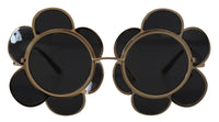 Thumbnail for Chic Floral-Formed Black and Gold Sunglasses