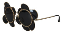 Thumbnail for Chic Floral-Formed Black and Gold Sunglasses