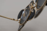 Thumbnail for Chic Floral-Formed Black and Gold Sunglasses