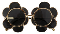 Thumbnail for Chic Floral-Formed Black and Gold Sunglasses