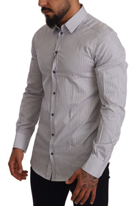 Thumbnail for Elegant Slim Fit Striped Cotton Shirt