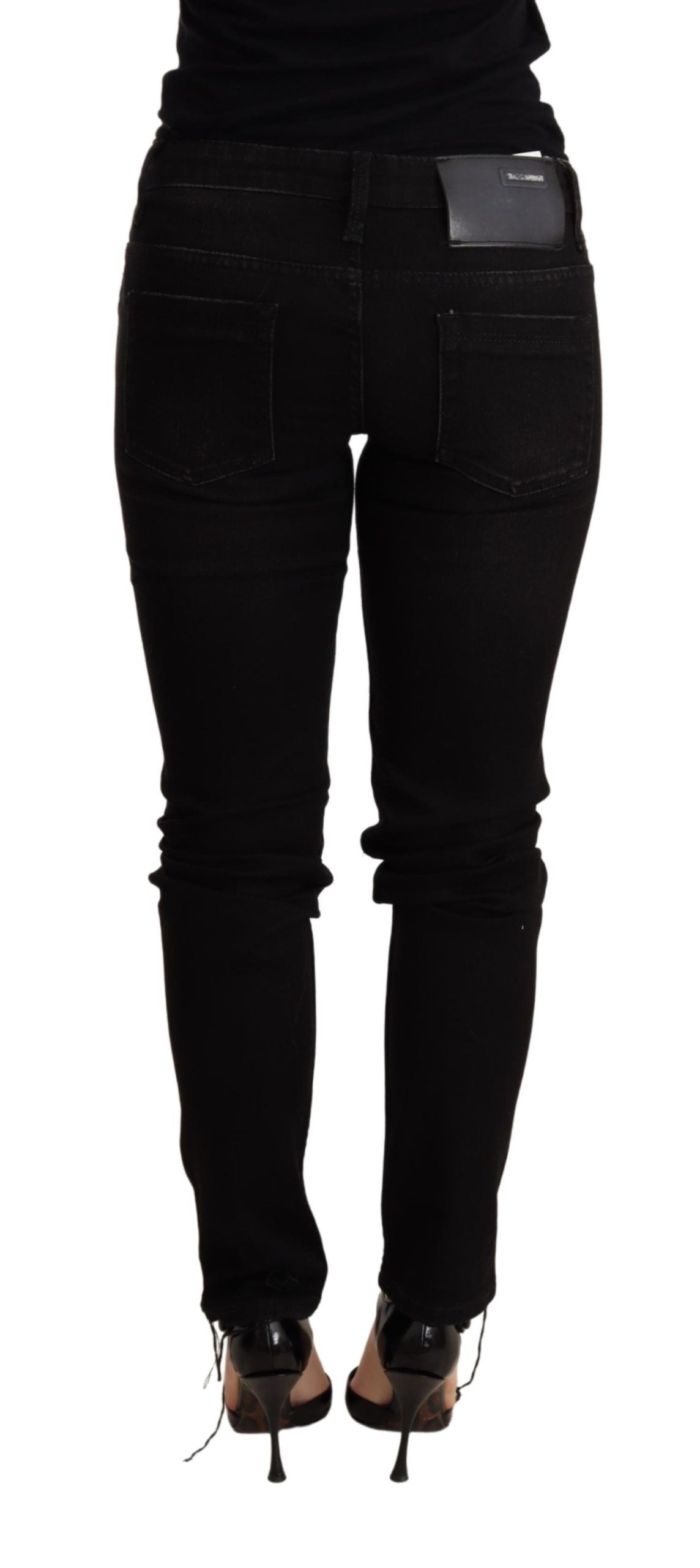 Black Low Waist Skinny Denim Trouser