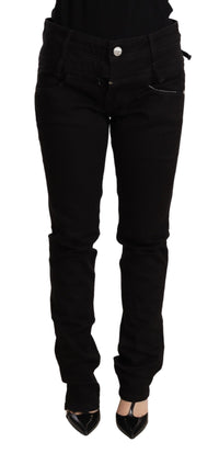 Thumbnail for Black Low Waist Skinny Denim Jeans Trouser