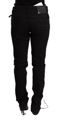 Thumbnail for Black Low Waist Skinny Denim Jeans Trouser