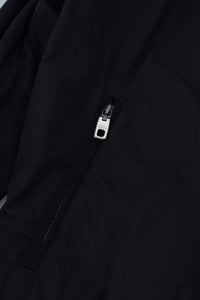 Thumbnail for Black Nylon Logo Bomber Zipper Jacket