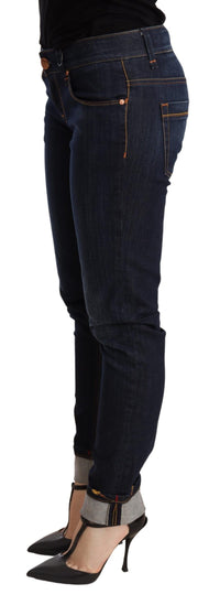 Thumbnail for Blue Washed Low Waist Skinny Denim Trouser