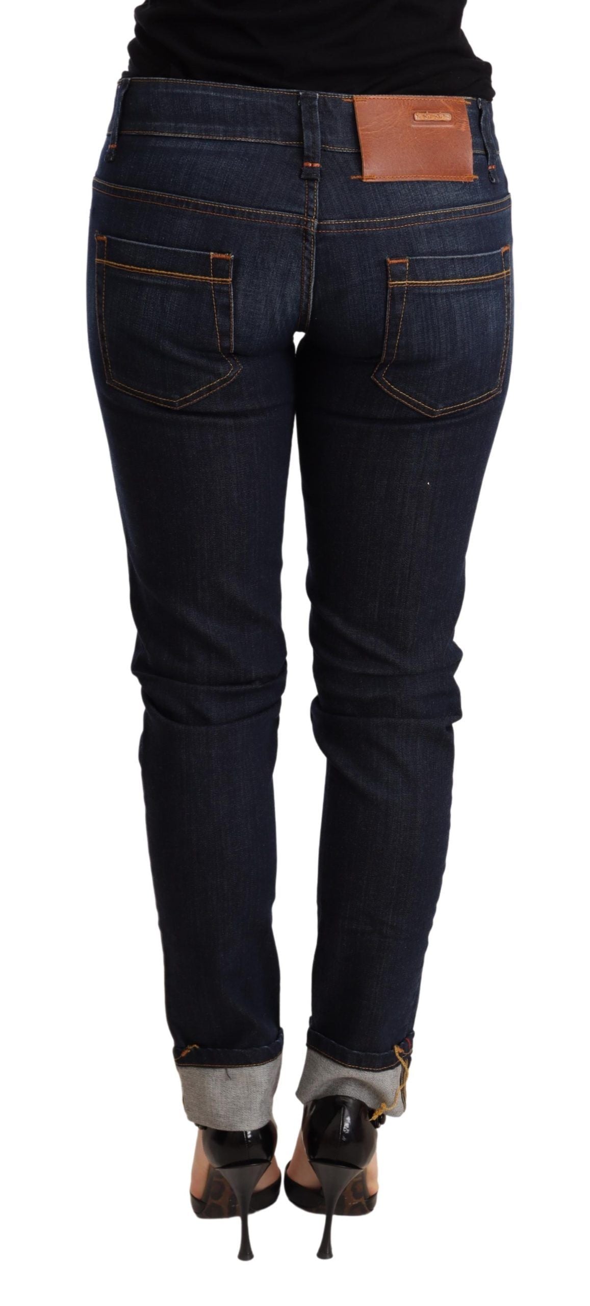 Blue Washed Low Waist Skinny Denim Trouser